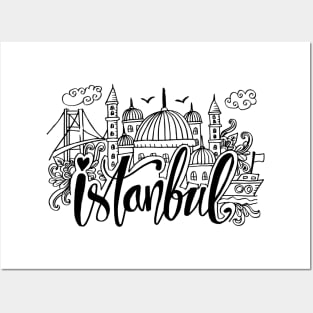 Hand Drawn Symbols Of Istanbul. Posters and Art